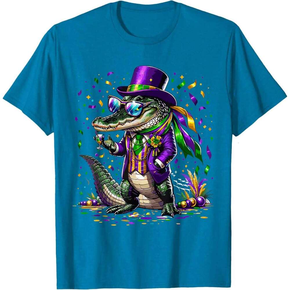 Mardigator Alligator Costume Men's & Women's Mardi Gras T-Shirt, Unisex Fashion Spring/Summer 2026 New Arrival Z260312