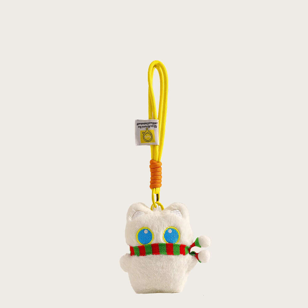 Cute and Adorable Big-Eyed Little Black Cat Plush Toy Bag Pendant Doll Keychain Couple's Birthday Gift Decoration