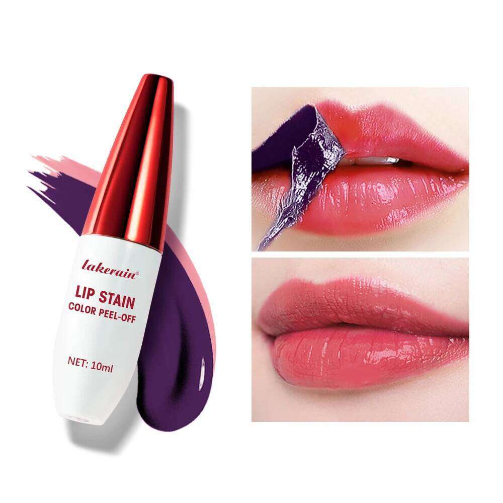 Peel Rose Pink Gloss Matte Outline Contour Tattoo Stain Waterproof Transfer Resistant Tear Off Natural Lip Tint W260311