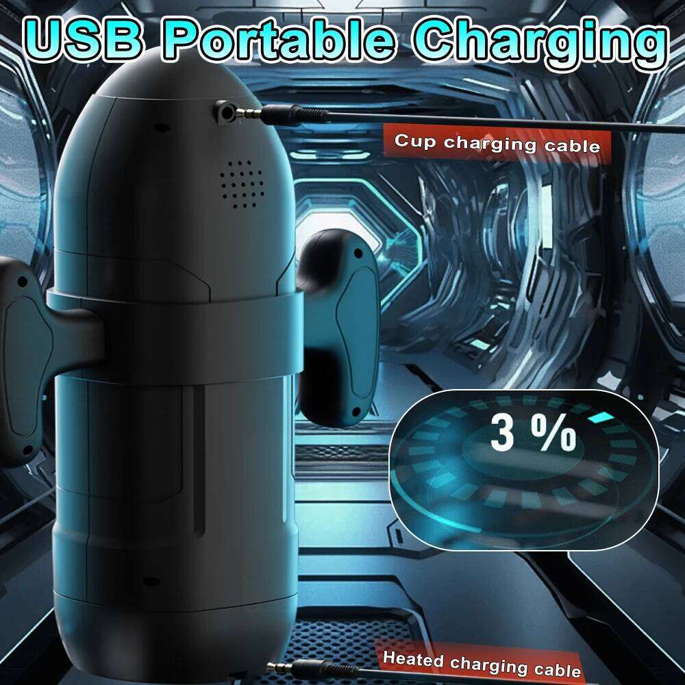 Automatic Thrusting Sucking Masturbator Cup Heating Pocket Pussy Blowjob Machine LCD Display with Handle Sex Toys for Men Z260312