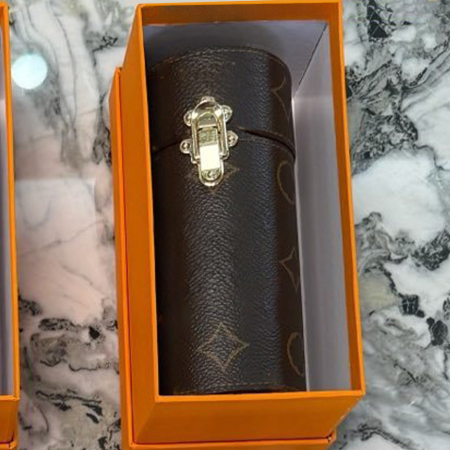 New Perfume Box Classic Storage Case Designer Tight Stable Lipstick Box Leather Personal Travel Storage Packaging Boxes Unisex Hand Drawn Pattern Decoration Box