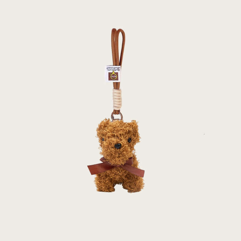 Backpack Pendant Teddy Plush Toy Small Dog Car Keychain Hanging Chain Accessory