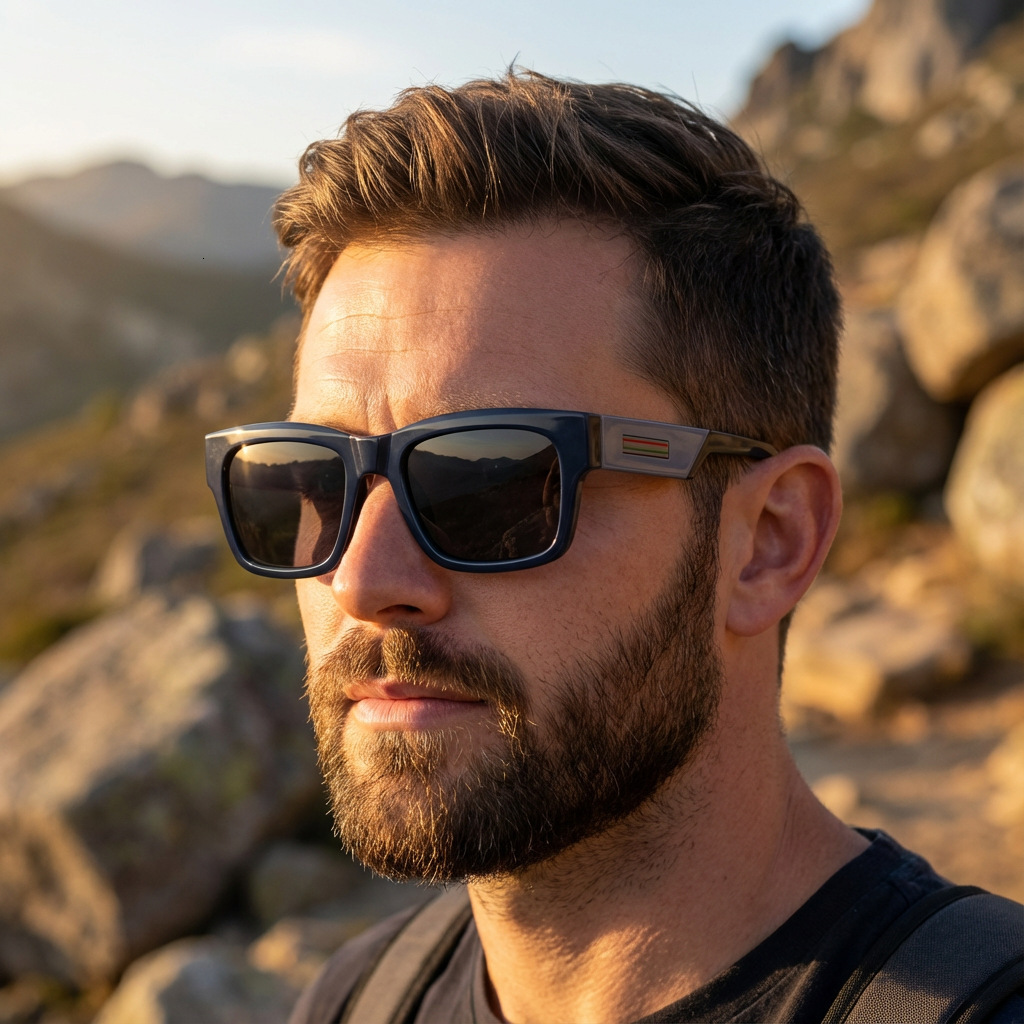 2026 New Fashion Square Frame Polarized Personalized Trendy Versatile Outdoor Sun Protection Sunglasses for Men,