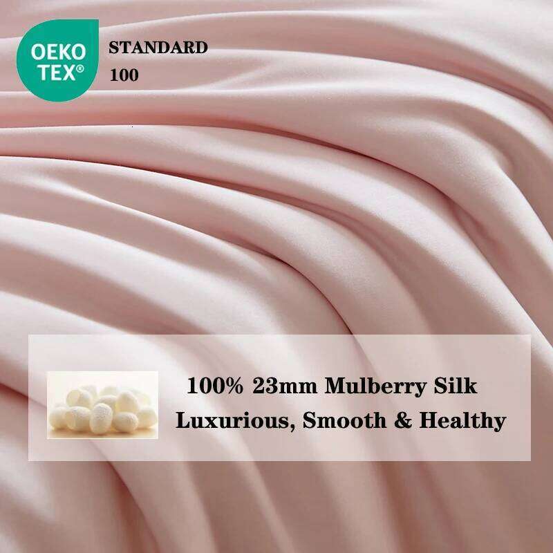 3/4/5pcs Mulberry Duvet Cover with Flat Pillowcase Double King Queen Comforter Bedding Silk Bed Sheet Set H260312