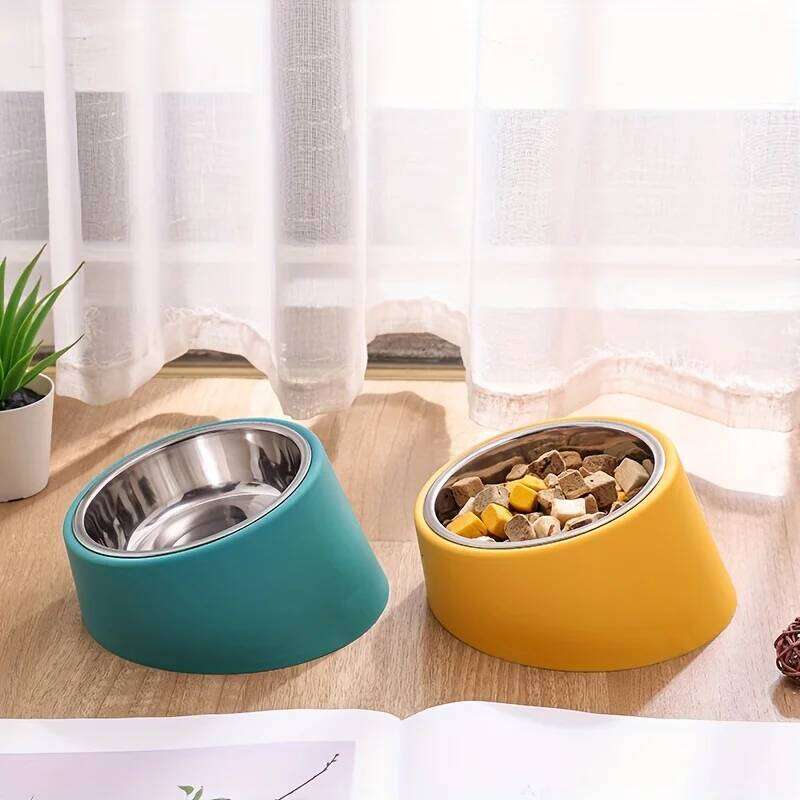 Pet Feeding Tilted Mouth Elevated Dog with Bowl Rack Made of Stainless Steel, Durable and Detachable 26Y0312