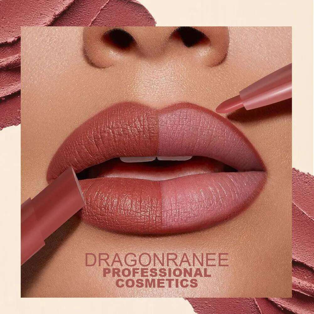 2 in 1 Double Ended Lipstick Liner Set Matte Velvet Long Lasting Waterproof Nude Red Lip for Women Makeup Cosmetics W260311
