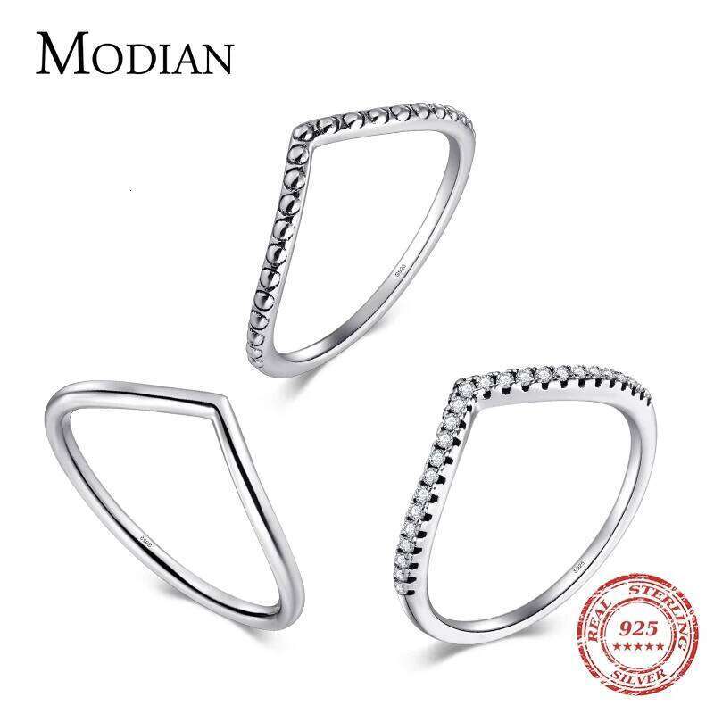Modian 2021 New Stackable 925 Sterling Silver Simple Fashion Geometric Ring Classic Finger Fine Popular jewelry For Women H260312