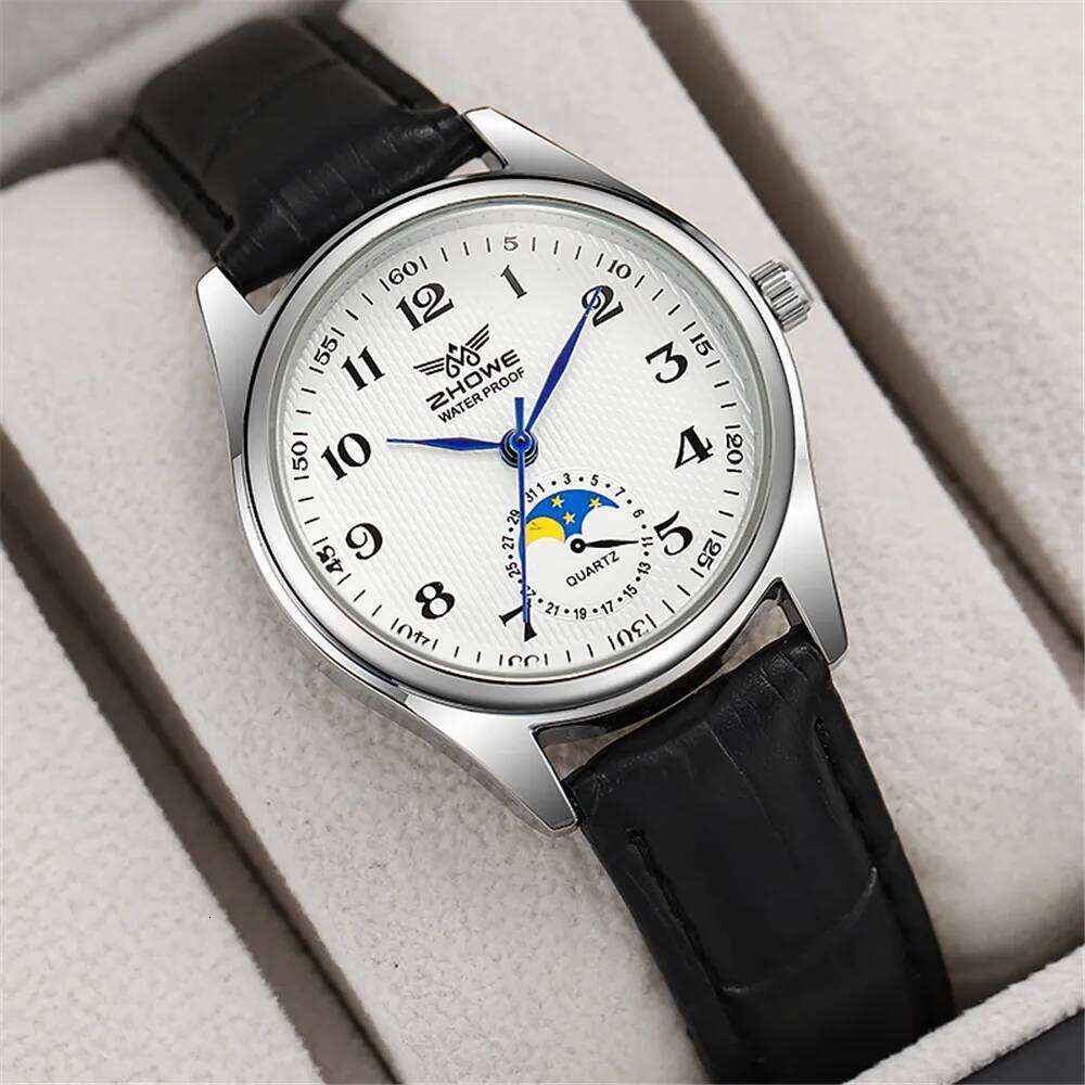 Fashion 2025 New Couple's Simple Calendar Digital Quartz Watch Casual Black Leather Ladies Clock Dress Watches