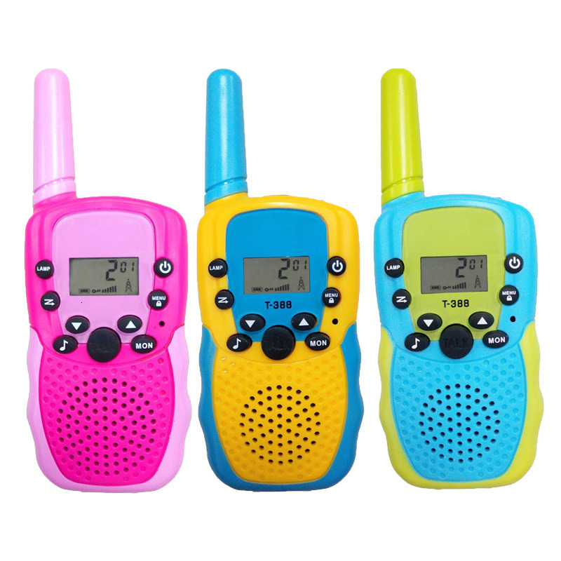 Color blocked T388 walkie talkie, children's toy puzzle handheld device, color outdoor wireless walkie talkie