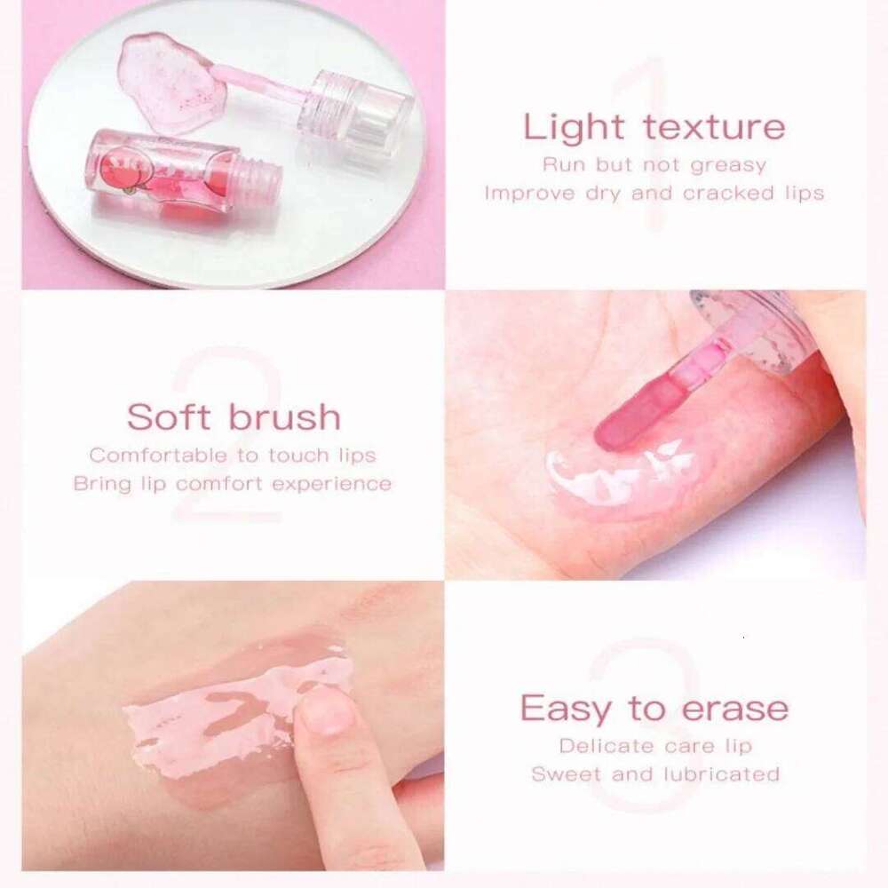 Fruit Oil Long-Lasting Moisturizer Hydrating Fade Lines Transparent Watery Glaze Hyaluronic Acid Mirror Lip Gloss W260311