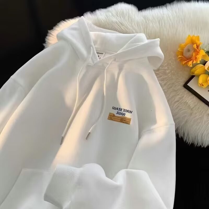 Winter Hooded Printed Sweatshirt For Men Trendy Style Oversized Top Designer Hoodie For Teenagers Loose-fitting Men's Hoodie