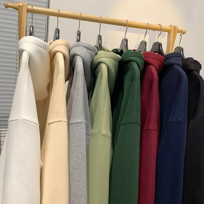 Retro Hooded Sweatshirt For Men Spring Autumn Winter New Trendy Brand Ins Heavyweight Designer Hoodie Clothing Black Jacket