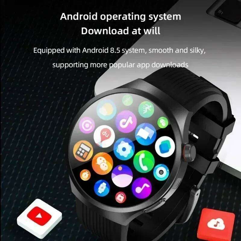 VP30 1.75" AMOLED Smartwatch, 4G Android 10 Watch with GPS, 500W HD Camera, Heart Rate/SpO2 Monitor, WiFi & International Calls