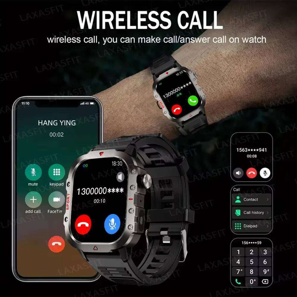 LAXASFIT 2025 New 2.01-inch HD Music Player Health Monitoring Bluetooth Calling Sports Smartwatch Holiday Gifts