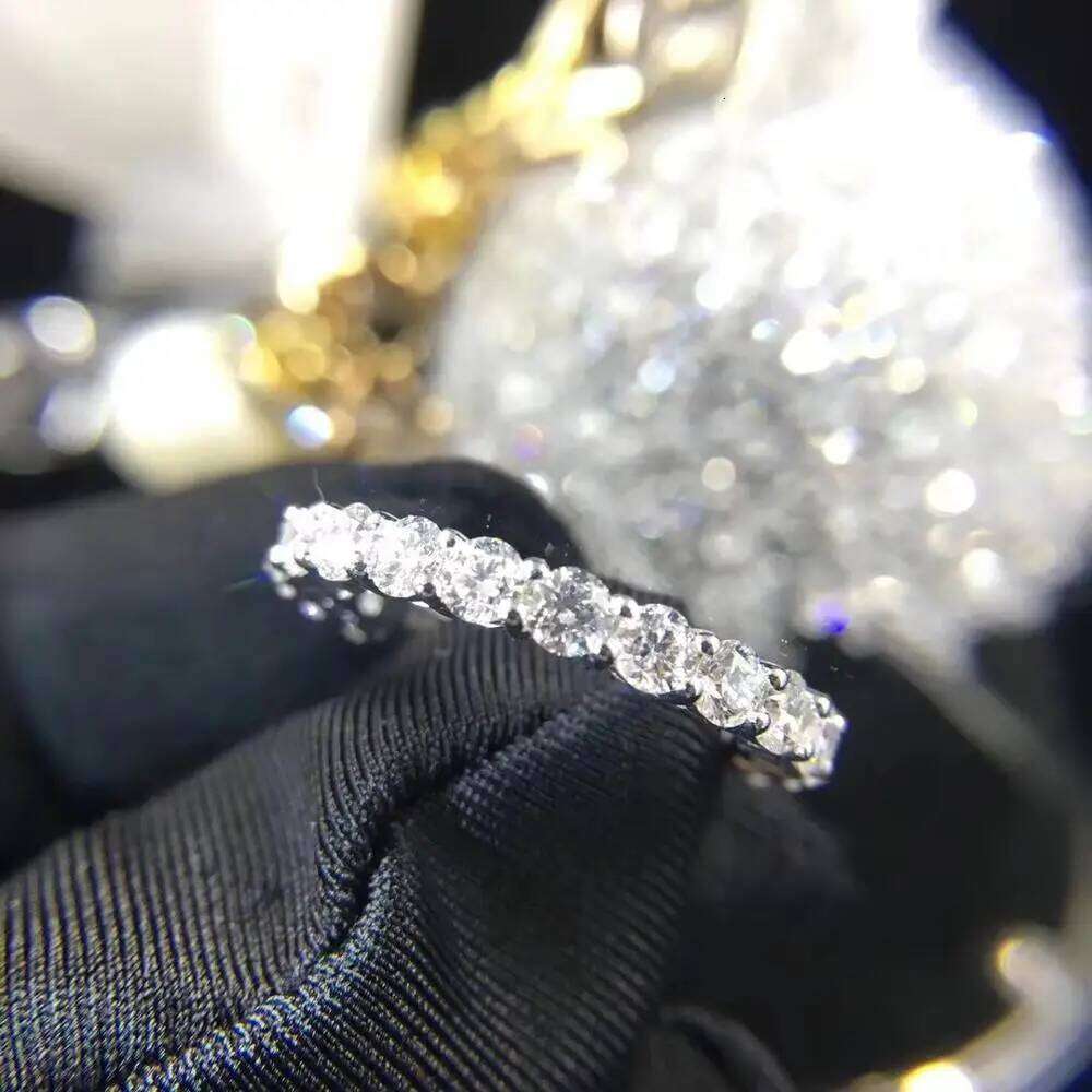 Couple Eternity 4mm Lab Diamond Ring 925 sterling silver Bijou Engagement Wedding band Rings for Women men Fine Party Jewelry H260312