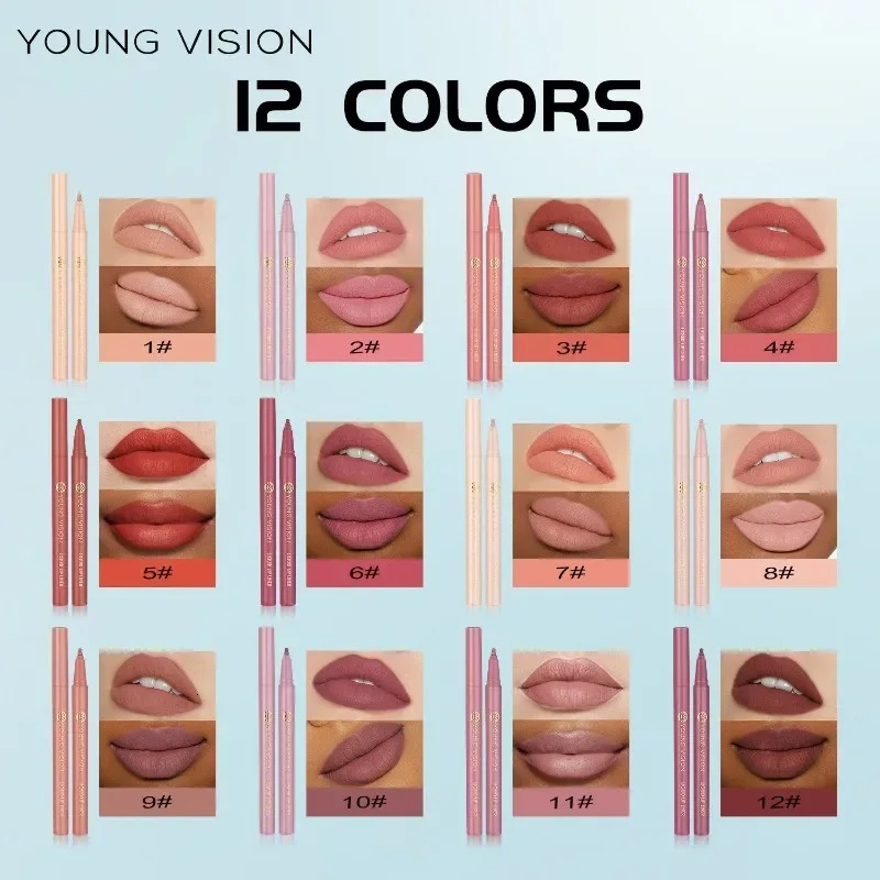 Matte Liquid Lip Liner Sponge Tip Lip Contour Pen Nude Pink Lipstick Pen Lasting Velvet Quick-dry Lip Glaze Hydrating Lipliner 260305
