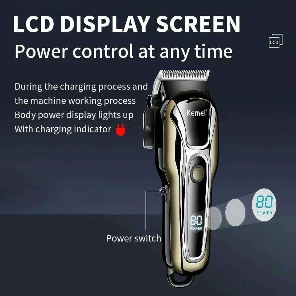 Kemei PG1990A Rechargeable Clipper or Limit Combs Professional Cordless Men Trimmer Men's Hair Cutting Machine Barber C260312