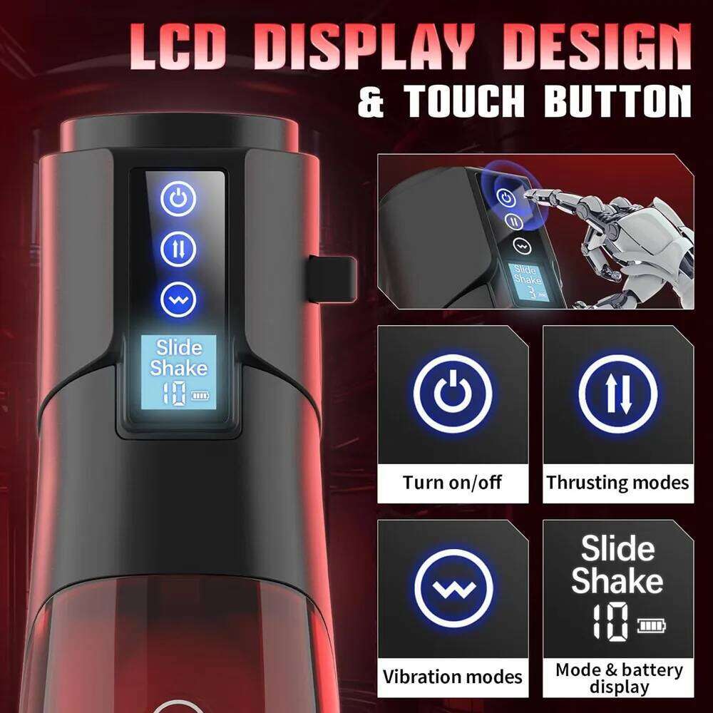 Space LCD Display Masturbation Cup Automatic Thrusting Vibration Soft Texture Adult Sexual Masturbator Sex Toys for Men Z260312