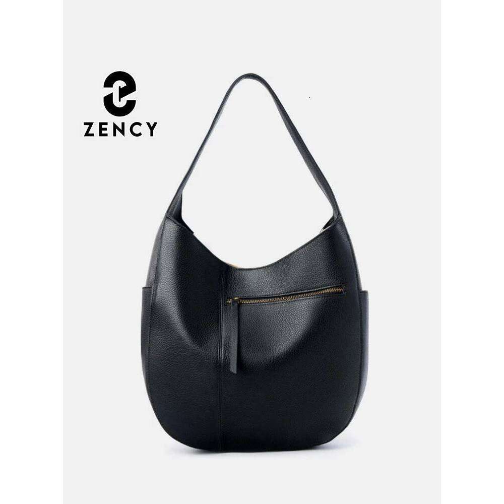 Zency Women's Genuine Leather Top Quality Large Hobo Shoulder Commuters Handbag Designer Bag Big Totes For Beach Travel