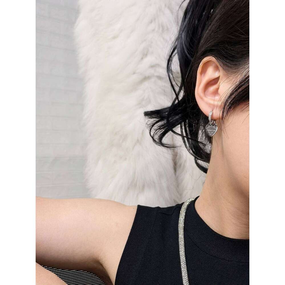 Xe Heart Pendant Women Zircon Stainless Steel Earrings Gold Color Charm Jewelry Accessories Wholesale Gifts