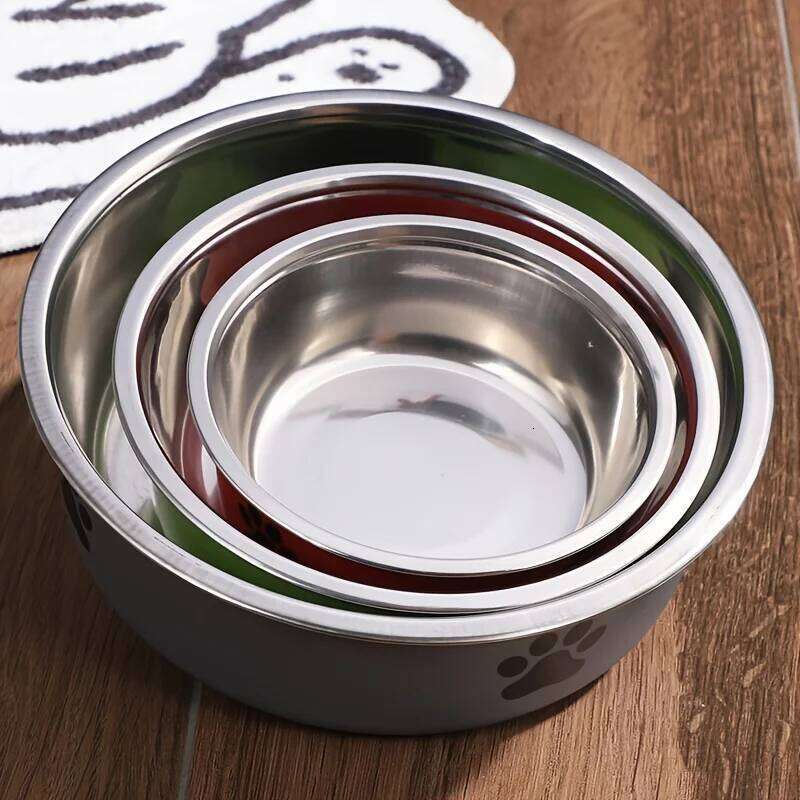KEMORELA Non-Slip Stainless Steel Pet Bowl for Large Medium Small Dogs Cats - Water And Food Feeder Dish 26Y0312