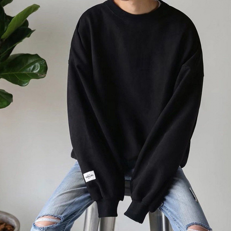 Designer Hoodie New Autumn And Winter Pullover Sweatshirt For Young Men And Students Solid Color Fleece-lined Loose Fit Couple Style Boyfriend Style V