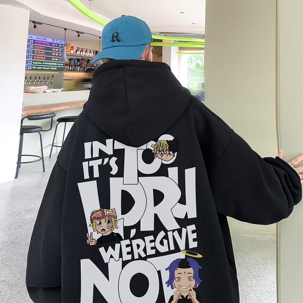 And Cartoon Print Designer Hoodie Chinese Cotton Silver Fox Fleece 400g Hoodie With Original Niche Design For Autumn And Winter Men's Wear