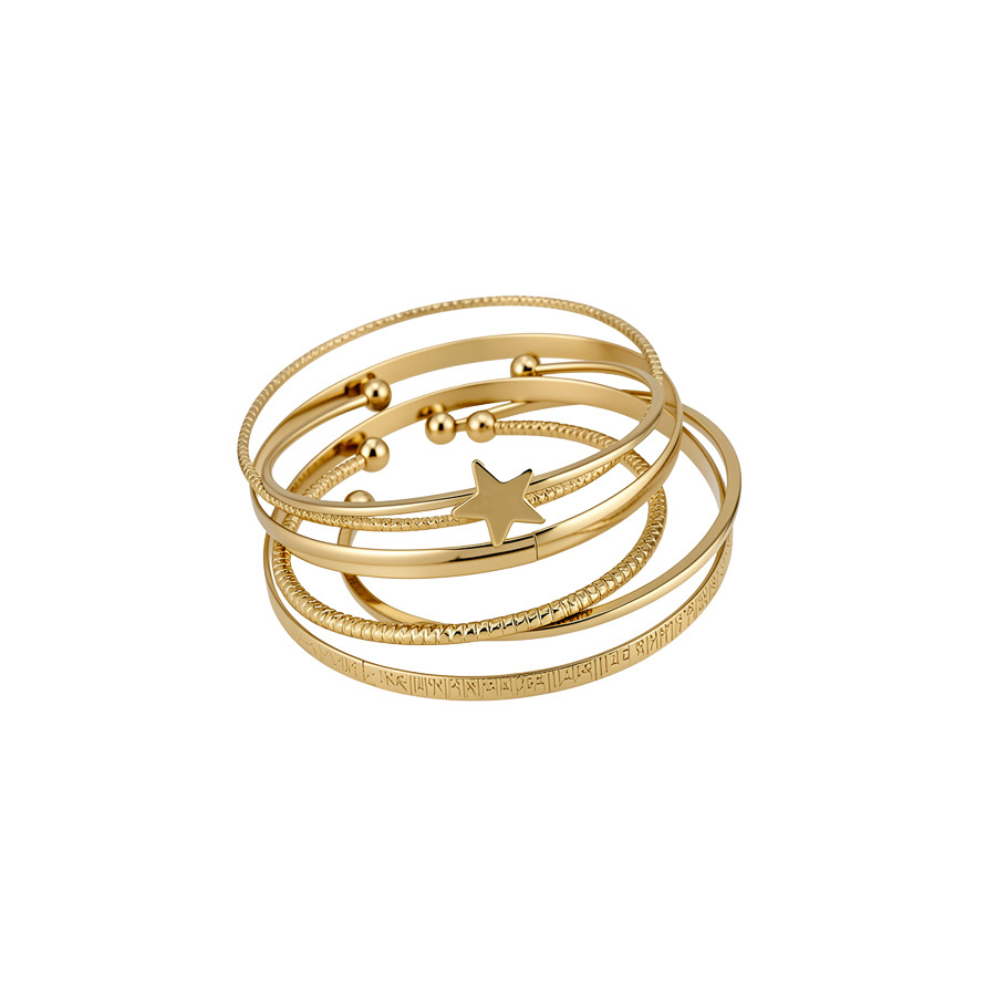European and American cross-border five-pointed star open unique trendy fashion metal style bracelet, designer niche jewelry for women