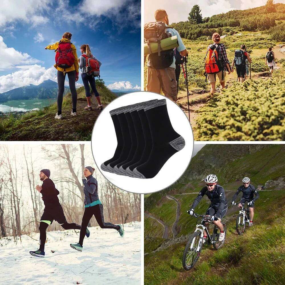 5 Pairs/Lot Men Autumn Winter High Quality Casual Running Black Sports Hiking Male Long Socks Comfortable Size 38-44 Z260312