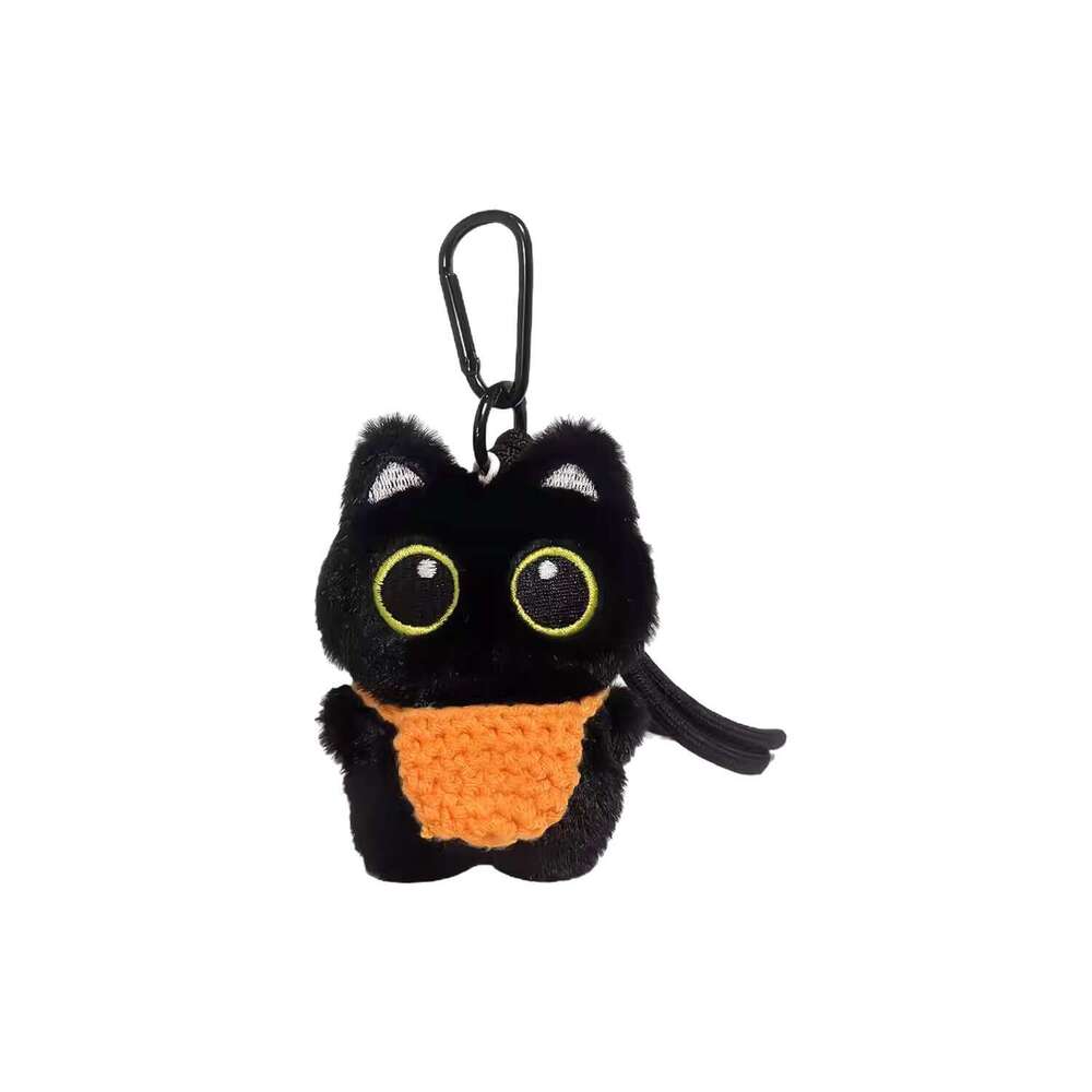 Cute Little Black Cat Bag Pendant Plush Car Keychain Cartoon Doll Backpack Decoration Couple Gift