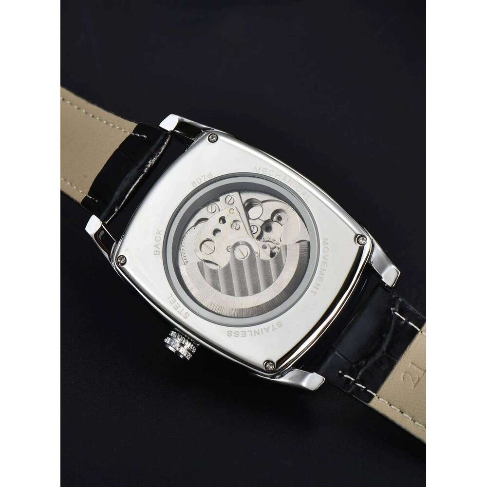 Men automatic mechanical moon tourbillon luxury watches leather waterproof skeleton wholesale gift watch