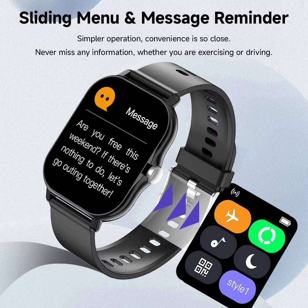 LAXASFIT Fashion Smartwatch Watch Faces DIY Bluetooth Calling 1.83-inch HD Voice Assistant Message Alerts Men and Women