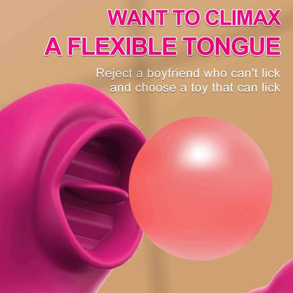 Tongue Licking Vibrator 2 In 1 Adult Women Toys Dildos Clitoris Stimulator With 20 Speeds Vibrators Sex Product Z260311