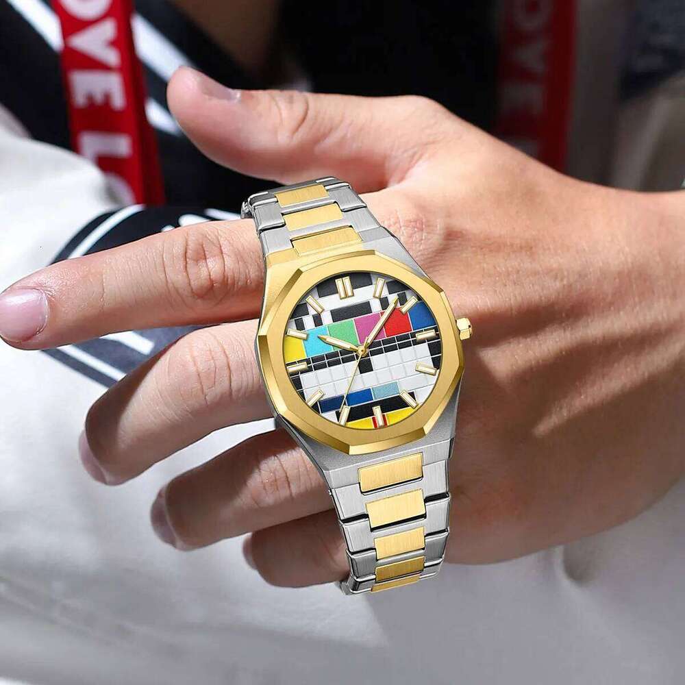 New Fashion Luxury Watches For Man Creative Dial Unique Design Luminous Steel Strap Waterproof Quartz Watch Gift reloj hombre