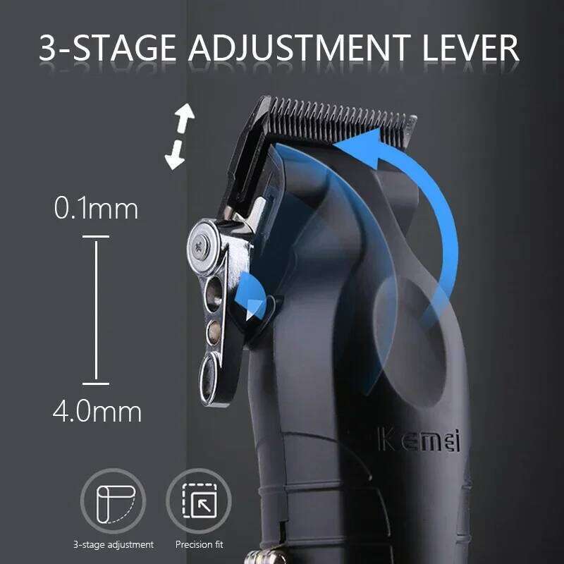 Kemei Men's Electric USB Rechargeable 0mm Gapped Carving Clipper Cordless Trimmer Hair Cutting Machine KM-2296 C260312
