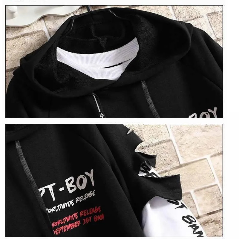 Mens Hoodies Male Casual Sweatshirts Streetwear Y2K Black Man Tops Korean Fashion Stylish Hip Hop Hoody Anime Dacning Clothing 260311