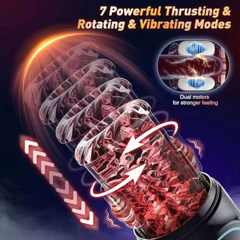 Automatic Thrusting Rotation Male Masturbator Sucking Licking LCD Vacuum Penis Pump Water SPA Real Pocket Pussy Sex Toys for Men Z260311