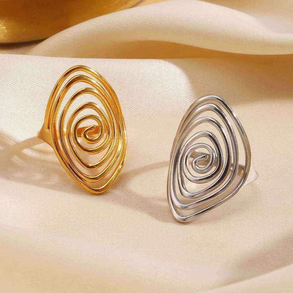 LATS Creaive Stainless Steel Spiral Ring for Women Man Minimalist Irregular Twisted Swirl Rings Fashion Jewelry Unique Gifts H260312