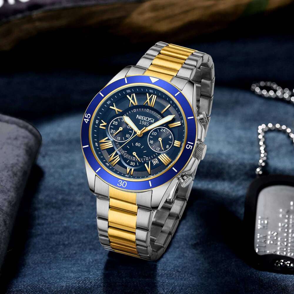 NIBOSI Fashion Watch Top Brand Luxury Quartz Men Watches Waterproof Chronograph Auto Date Wristwatch Male Clock Reloj Hombre