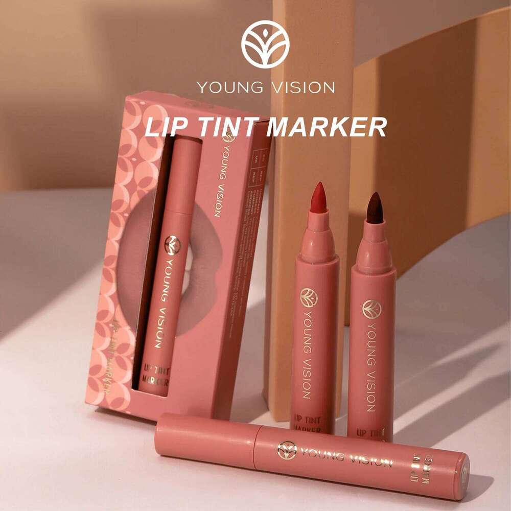 3pcs/ set Tint Marker Liquid lipstick Nude Matte Shades, Lip Liner and Stick 2-in-1, Durable waterproof Christmas gift W260311