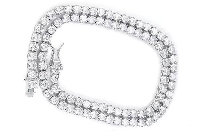 Sterling Silver 925 GRA Certificate Pass Diamond Tester Moissanite Diamond 3mm Chain Iced Out Tennis Chain