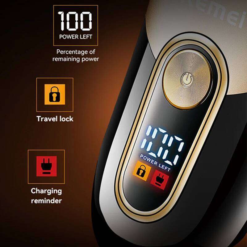 Kemei Washable Beard Shaver For Men Rechargeable Stubble Electric Razor Head Shaving Machine Balds 3-Blades System C260312