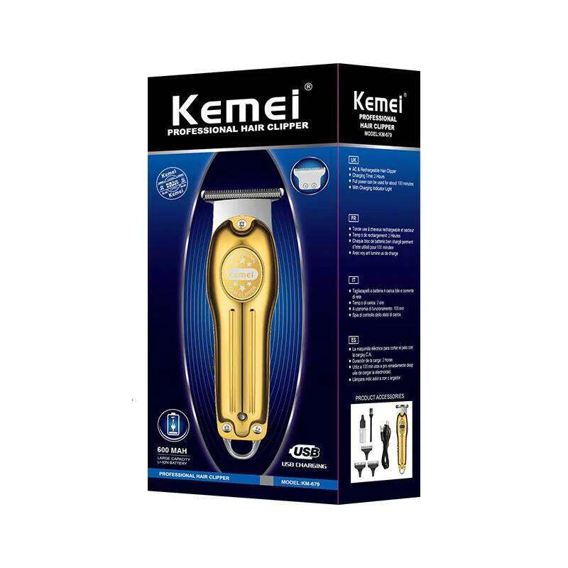 Kemei Trimmer For Men Metal Body Cutting Machine Rechargeable Clipper Household Hair Salon Hairdresser KM-679 C260312