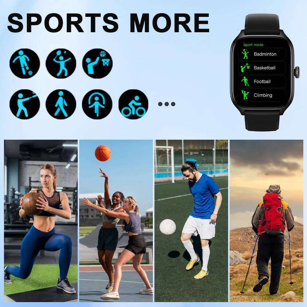 LAXASFIT New Smart 2.01-inch HD Full Touchscreen Sports Fitness Watch Bluetooth Call Smartwatch Men Women Holiday Gift