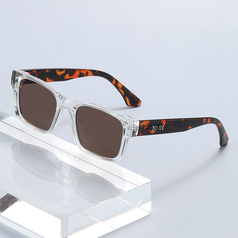 2026 New Fashion Square Men UV Protection Leopard Print Large Frame Sunglasses for Women Trendy Wholesale