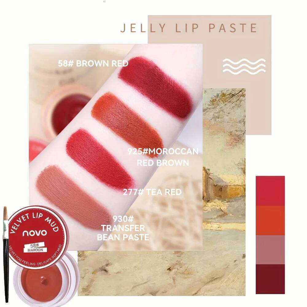Matte Paste, Velvety Hazy Blush Eyeshadow, Long-Lasting Color, High-Pigment Lipstick, Lip Paste for Both Lips and Ch W260311