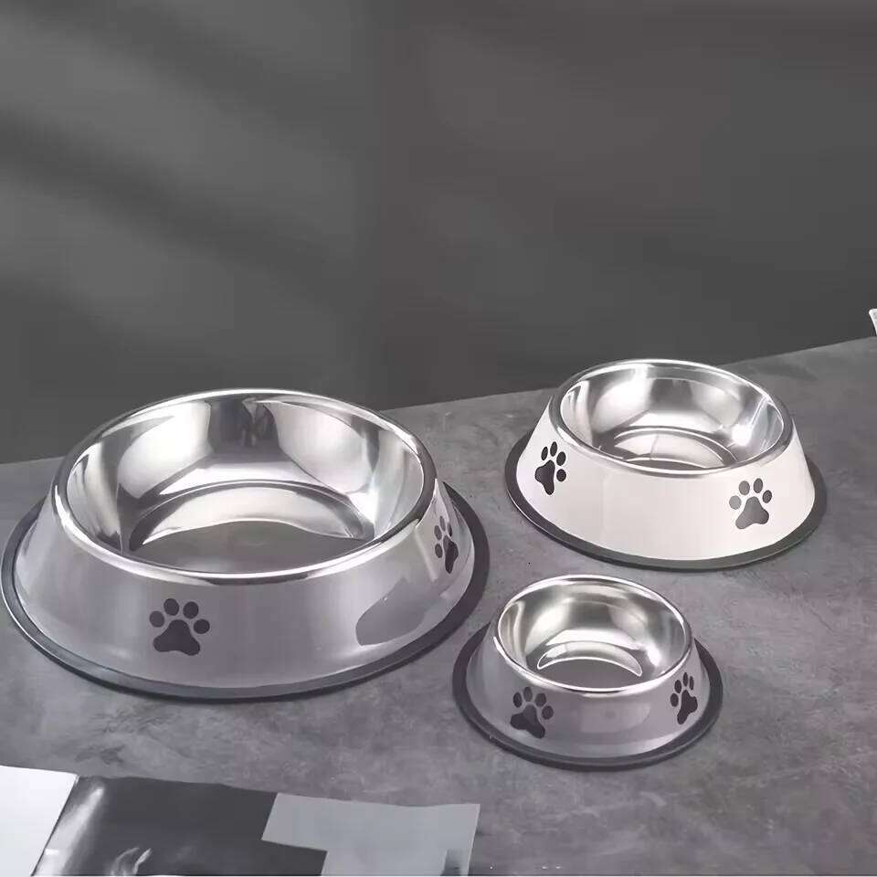 Stainless steel large capacity dog multiple specifications anti-fall food bowl feeding pet supplies 26Y0312