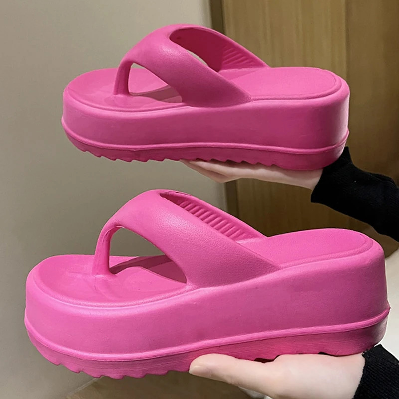 Kidmi Women Platform Sandal Flipflops EVA Heels Sandals For Fashion Beach Slides Outdoor Soft Heel Cloud Slippers 260306