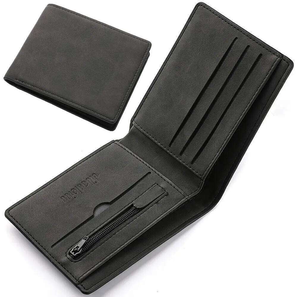 Fashion PU Leather Men Wallet Large-capacity Multi-card Slot Card Folding Money Bag Lightweight Skin Short Purse