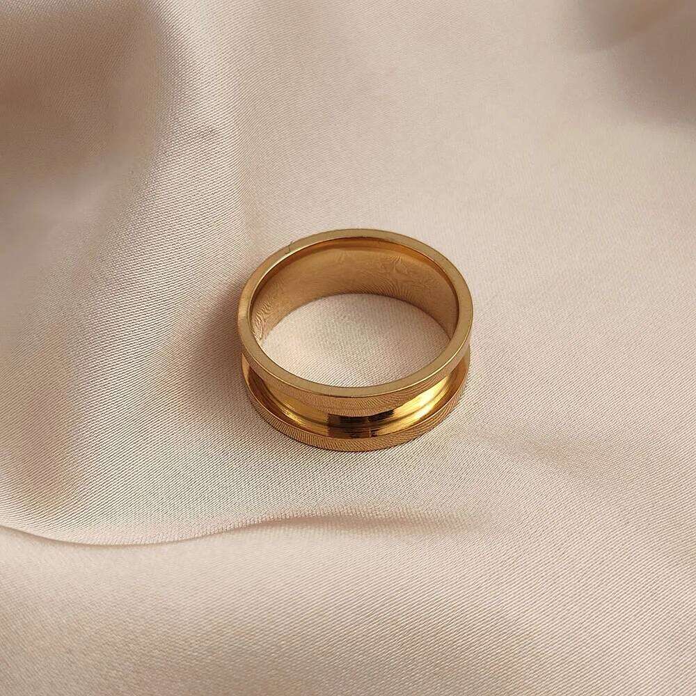 Original - Concave design stainless steel finger ring, high quality waterproof jewelry, gift from friends H260312